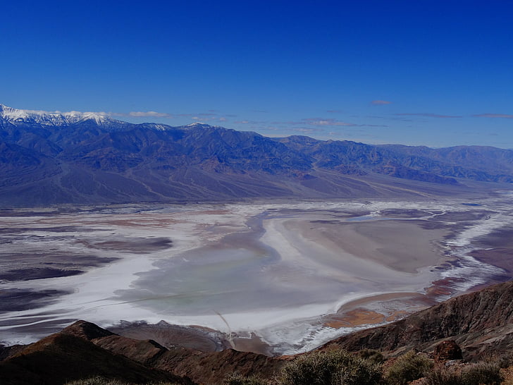 badwater, view of dante, death valley, nevada, usa, desert, national park