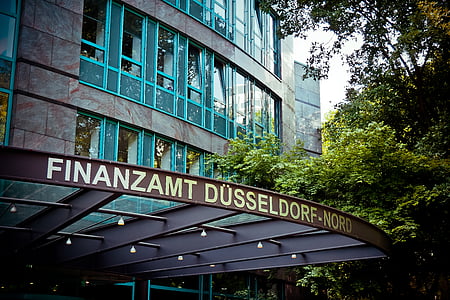 architecture, bâtiment, façade, ville, façades de maisons, Düsseldorf, bureau fiscal