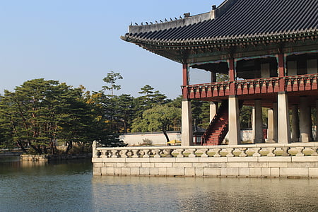 Republiken korea, förbjudna staden, hösten, Gyeongbok palace, Insa-dong, gamla skolan, Koreanska