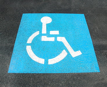 handicap parking, sign, painted, street, disable, parking, symbol