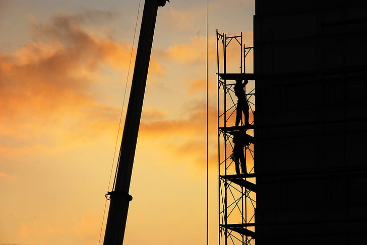 sunset, silhouette, large f, construction, construction Industry, sky, industry
