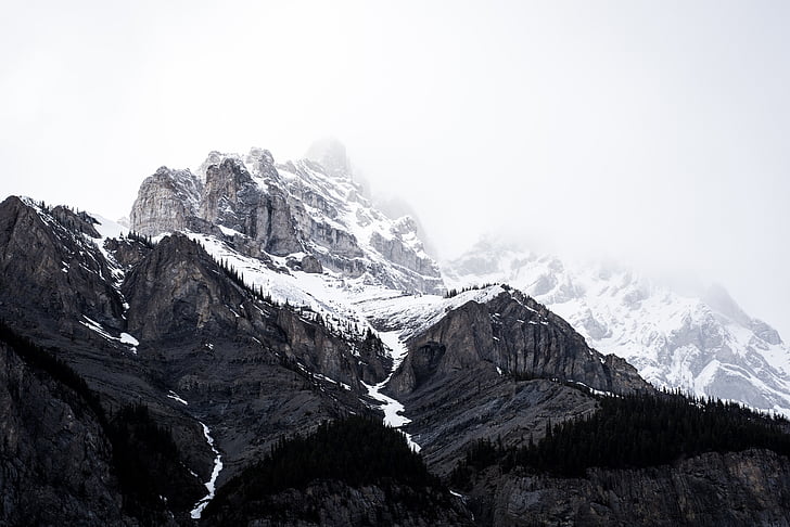 λευκό, χιόνι, που καλύπτονται, βουνό, φωτογραφία, φύση, τοπίο
