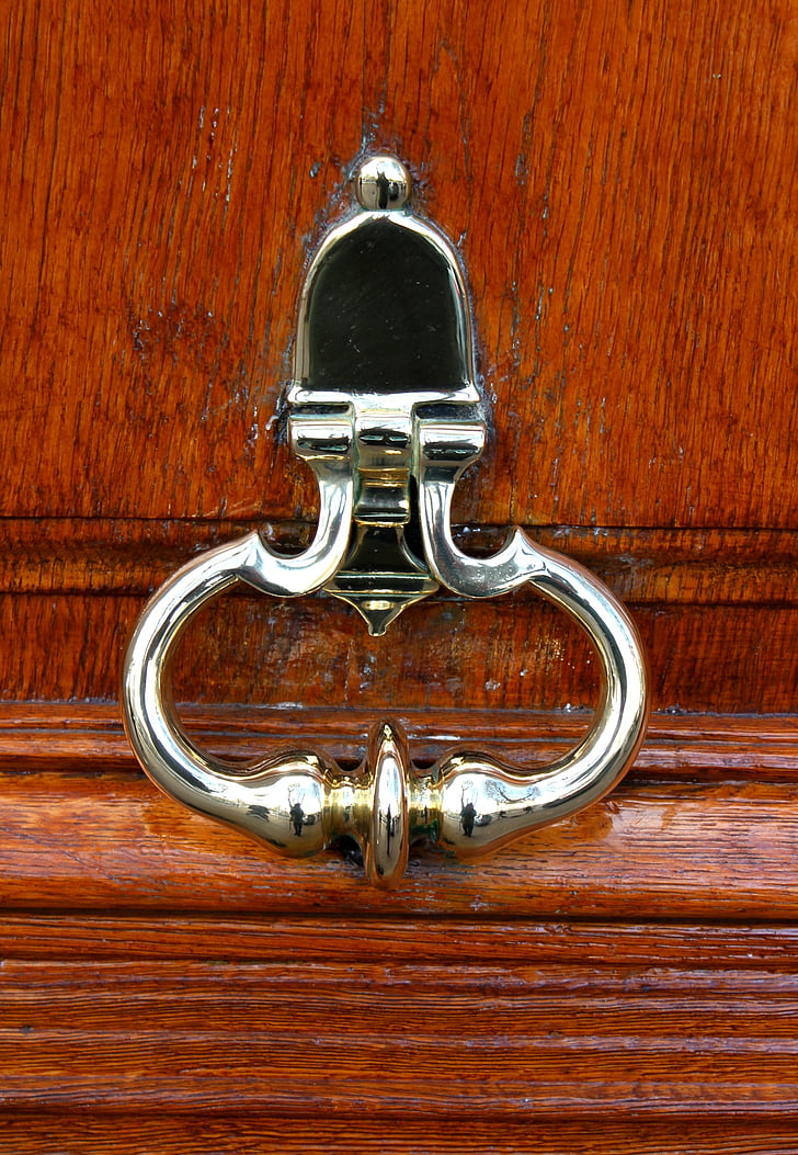 door, thumper, button, door knob, wood, handle, door handle