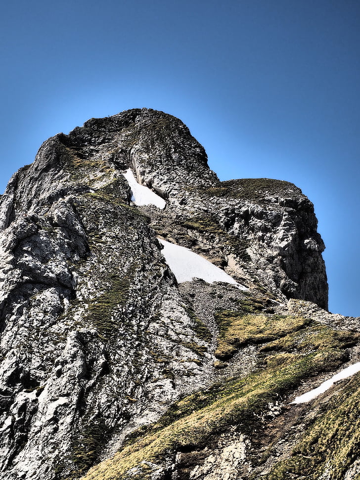 Linsen-Grat, Ridge, Gratwanderung, steilen, ausgesetzt, Bergspitze, Klettern