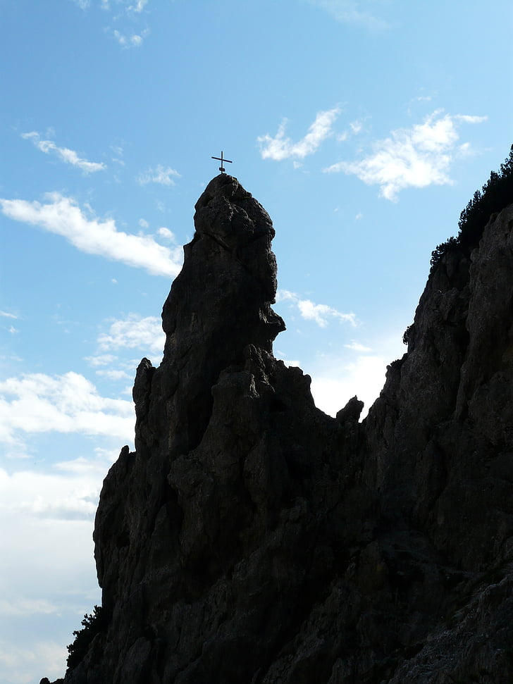 Rock tower, rajat, Summit cross, huippukokous, vuoret, Alpine, wilderkaiser