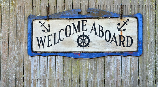 welcome aboard, sign, greeting, aboard, welcome, vintage, grunge