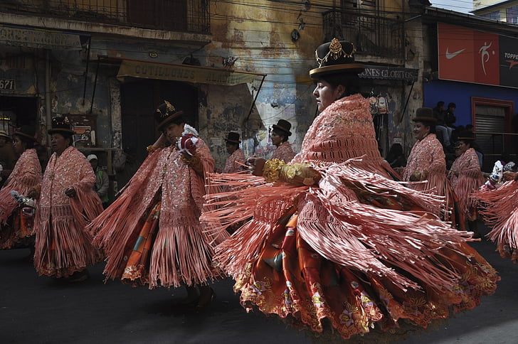 Festival, La paz, Bolivia, penari