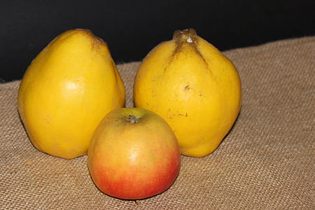 quince, pear quince, yellow, apple, red apple, fruit, food
