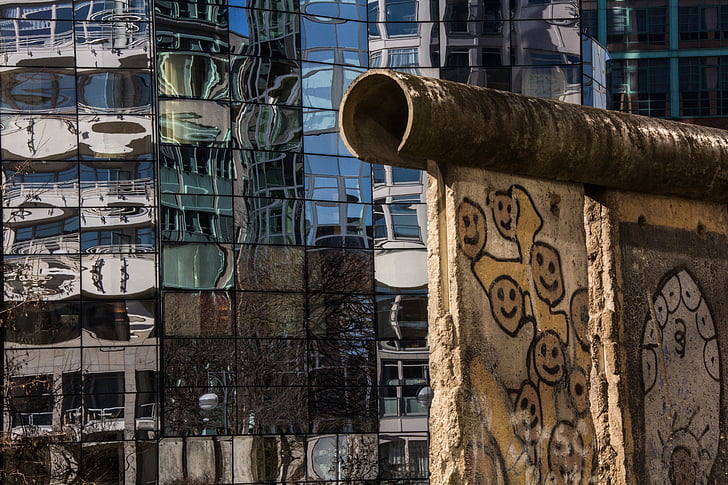 Berlínská zeď, zeď, Berlín, budova, Německo, Památník, fragment