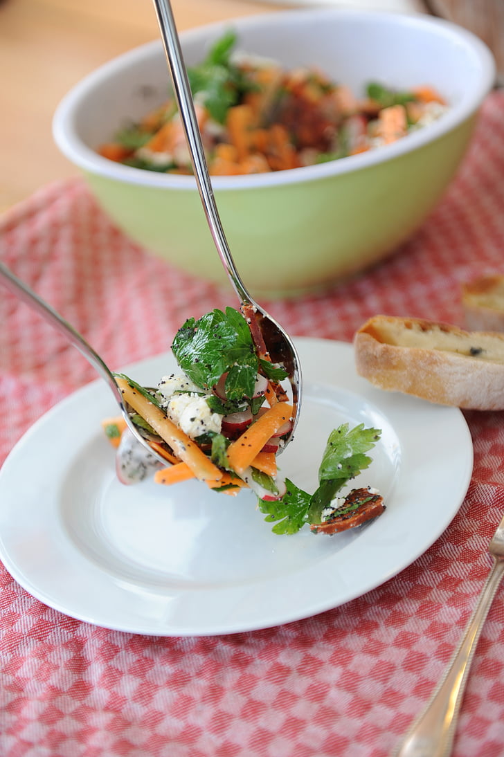 салат, морква, інгредієнти, Вегетаріанський, барвистий, продукти харчування, здоровий