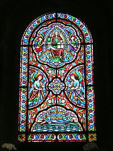 gekleurd, glas, kerk venster, het platform, kerk, vensterglas, Heilige