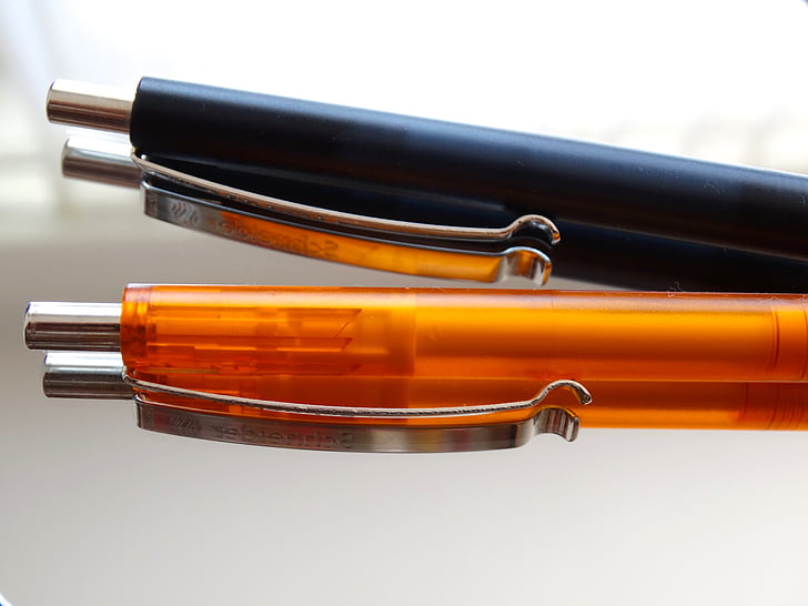 kulli, pen, writing implement, writing utensil, orange, black