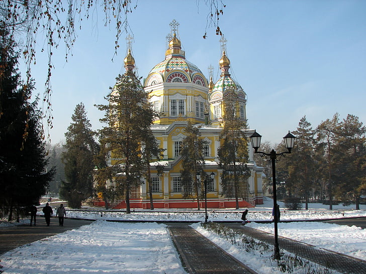 l'ascensió, Catedral, Almaty, l'església, arquitectura, religió, punt de referència
