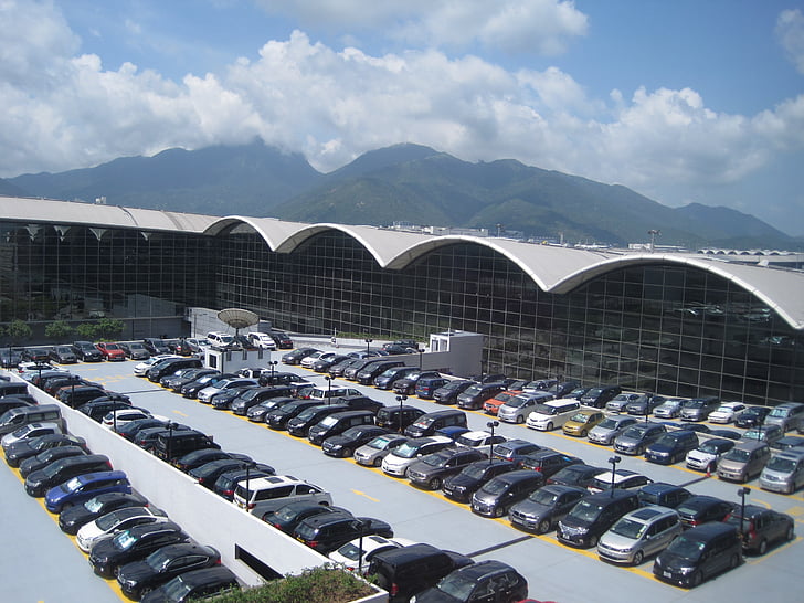 motoryzacyjny, parking strzeżony, samochód, Hong kong, transportu