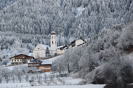 Sautens, musim dingin, oetztal, salju, musim dingin, Tyrol, Austria