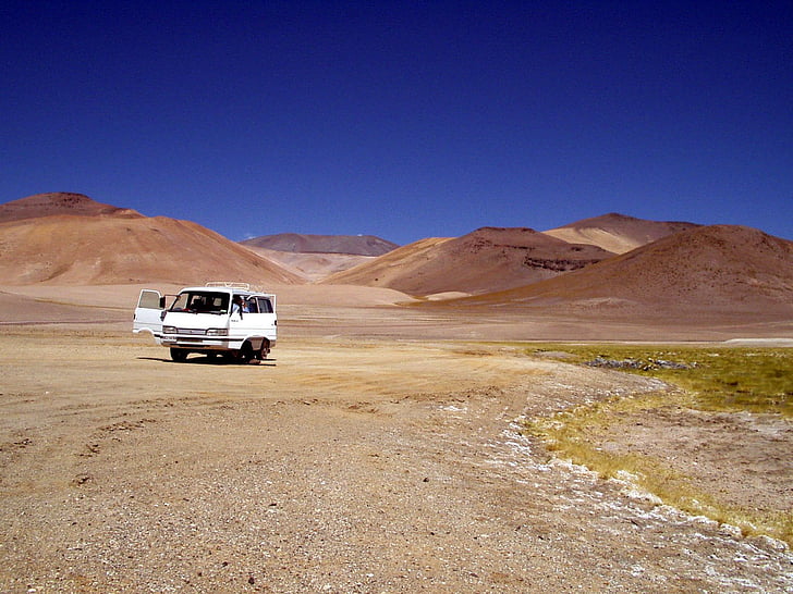 desert de, desert d'Atacama, Xile, soledat, Autobús VW, Volkswagen, autocaravana