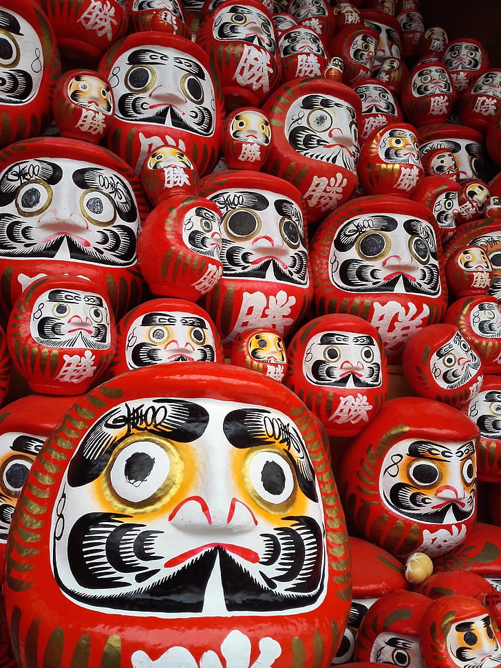 Dharmos, daruma lėlės, Akrobatikos lėlės, Japonija, kaukė - nuslėpti, kultūrų, meno ir amatų