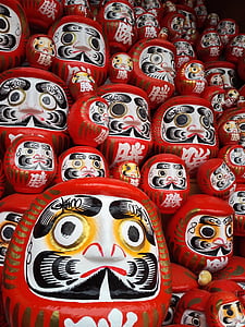 Dharma, poupée daruma, poupée de culbutage, Japon, masque - déguisement, cultures, art et artisanat