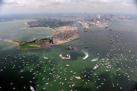 Boston, Massachusetts, zaljev, luka, vode, brodovi, Gala