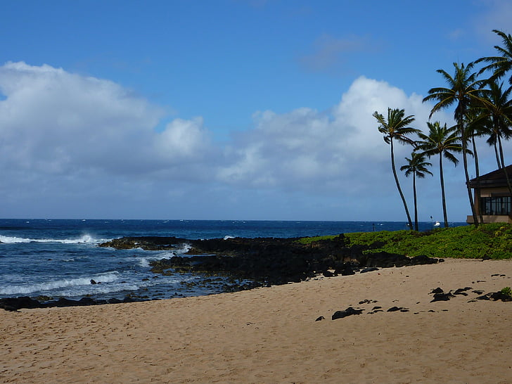 Kauai, oceà, platja de Hawaii, illa, platja, Hawaii, l'estiu