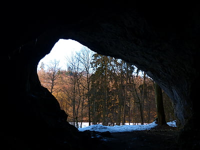 Hohlenstein, jaskinie portal, Stadel jaskini, Stodoła, hohler stein, Hohlenstein stadel, Jaskinia
