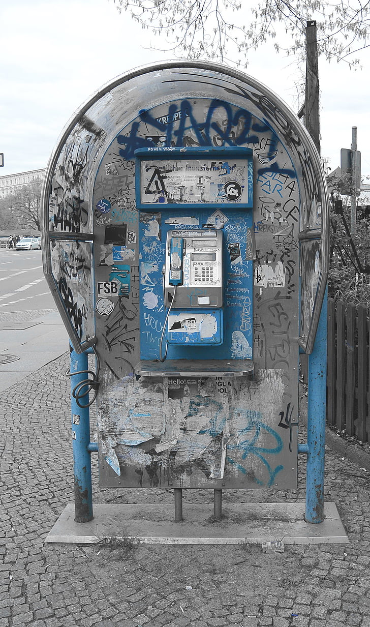 telefon, cabina de telefon, graffiti, strada artei, arta urbana, arta, spray