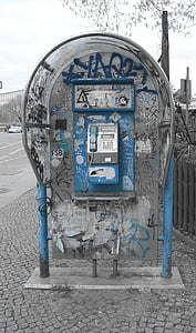 telefone, cabine telefônica, grafite, arte de rua, arte urbana, arte, pulverizador