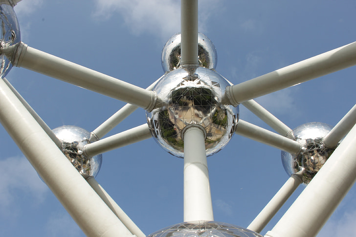 brussels, atomium, sky, exhibition, clouds, monument, monuments