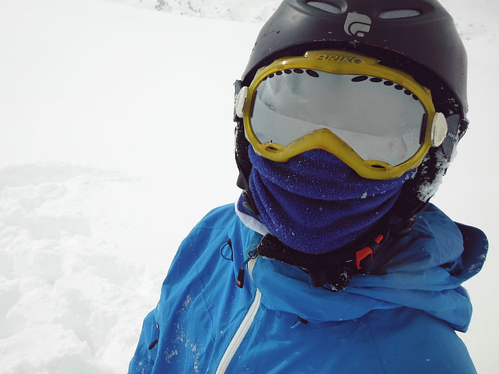 esquí, nieve, azul, invierno, montaña, deporte, esquiador
