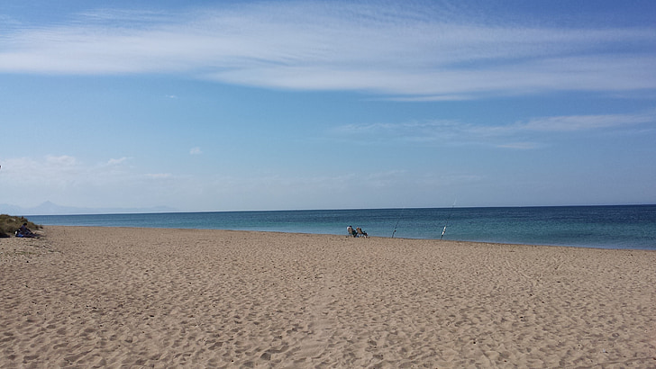 beach, sea, water, sand, sky, clouds