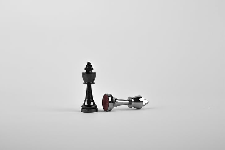 Batalla, negre, joc de taula, escacs, peces d'escacs, veure de prop, joc