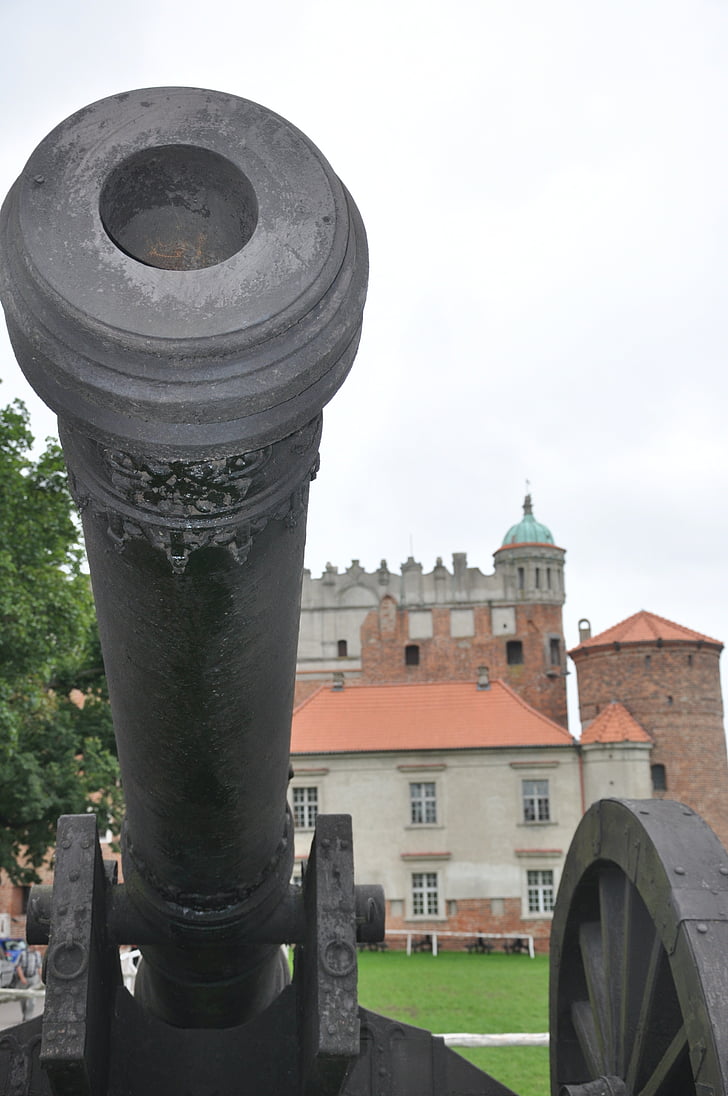 оръдия, оръжие, замък, сграда, архитектура, музей, Golub dobrzyń