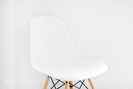 biały, beżowy, drewniane, na podstawie, krzesło, nadal, elementy