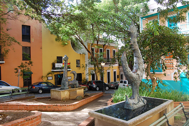 San juan, Puerto Rico, gamle bydel, farverige, arkitektur, gamle, Caraibien