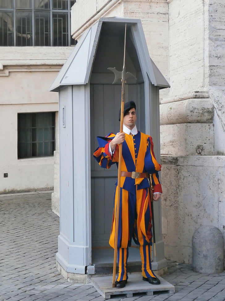 swiss guards, basilica, soldier, rome, the vatican, costume, united