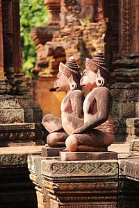 Banteay srei, Templo de, viagens, antiguidade, velho, linda, Angkor wat