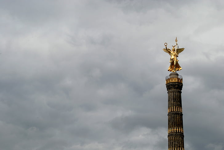 Berlin, monument, nuages, Allemagne, symbole, Tourisme, tour