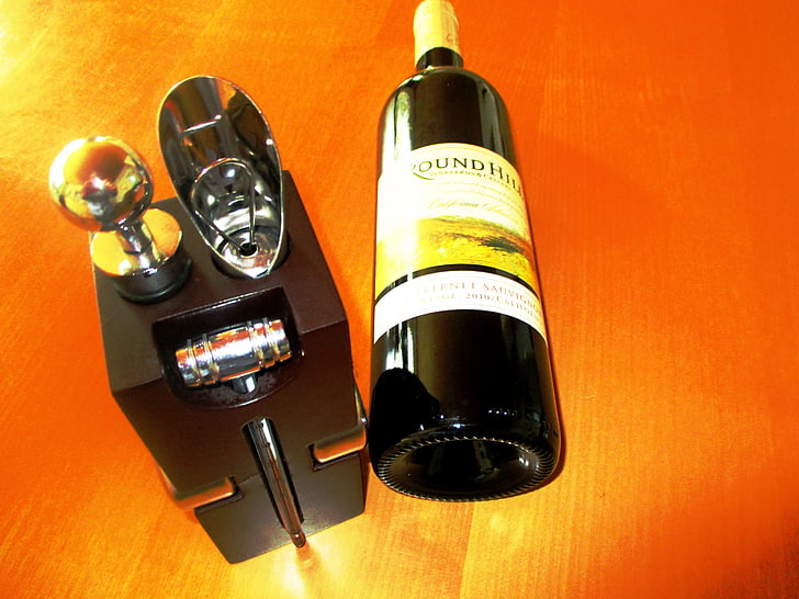 Wein, Sommelier-set, Holz-block, Set 6teilig, acessoir, Wein acessoir, Flasche