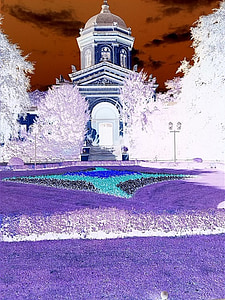 false color, inverted, infra red, magdeburg, cemetery, southern cemetery