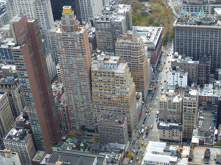 new york city, Empire state building, skyskrapor, arkitektur, staden, stadsbild, tornet