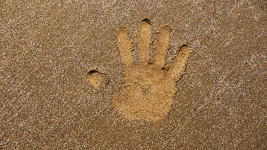 χέρι, εκτύπωση, Άμμος, decal, Σχεδιασμός, μοτίβο, ιδανικά για παιδιά