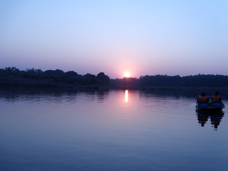 river, sunset, boat, boating, dusk, evening, reflection
