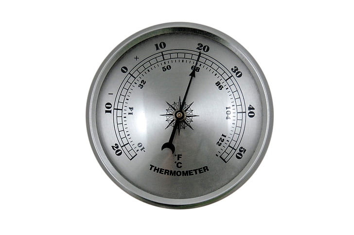 round, silver, Thermometer, Temperature, Measure, Heat, Cold