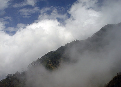 montagna, un cognome, nebbia, nuvole, Croce del sud