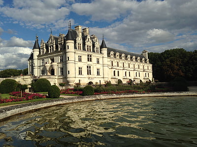 Chenonceau, slott, trädgård, Frankrike