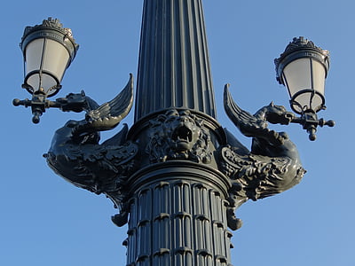 pouliční lampy, bronz, sochařství, Budapešť, Maďarsko, staré, orientační bod
