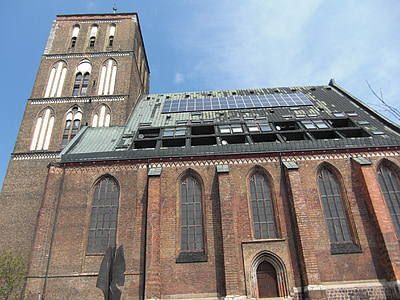 Gereja Nikolai, Rostock, Liga Hanseatic, kota Hanseatic, Laut Baltik, Mecklenburg pomerania Barat, fasad