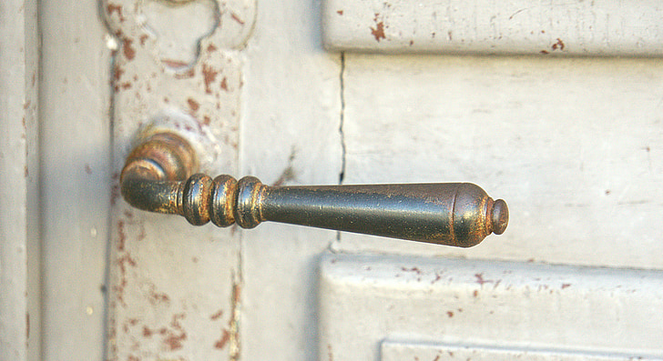 handle, door handle, door, city, metal, wood, entée