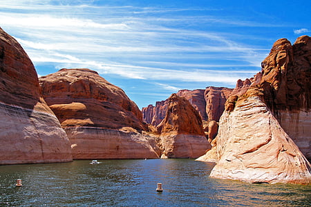lake powell, page, arizona, water, reservoir, landscape, outdoor