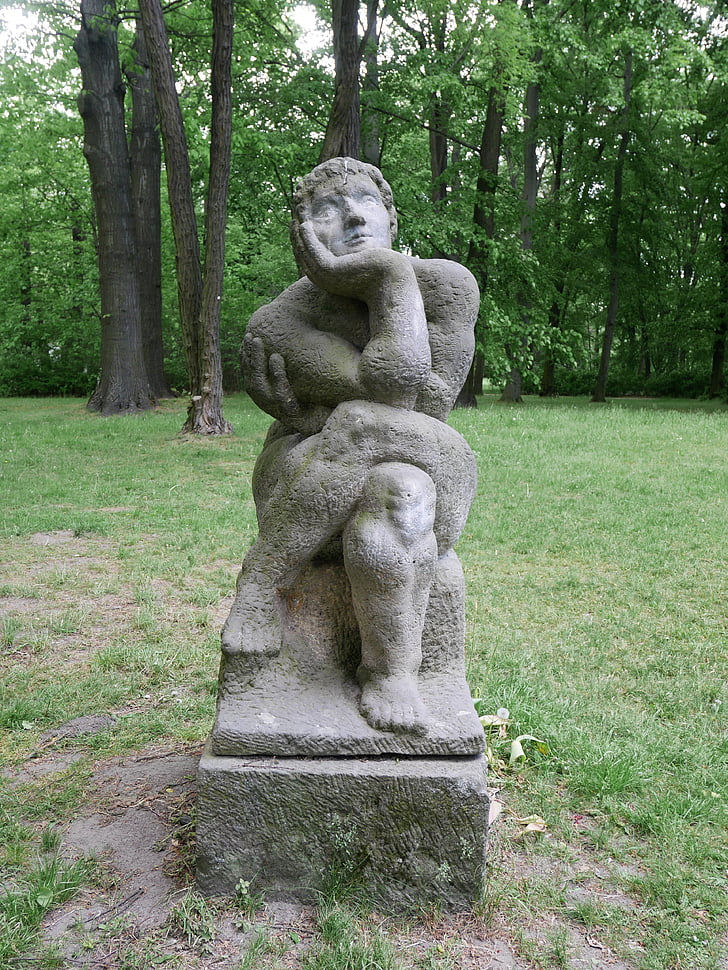 Berlin, Rzeźba, Biesdorf, Schlosspark biesdorf, Park, Ingeborg hunzinger, sztuka z ddr